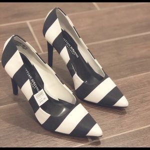 Christian Siriano black and white pumps